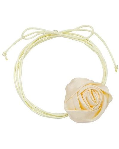 petit moments Rosette Tie Necklace - White