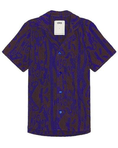 Oas Thenards Jiggle Cuba Terry Shirt - Blue