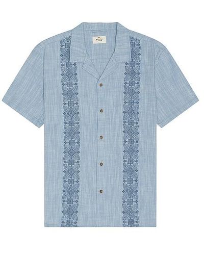 Marine Layer Embroidered Selvage Shirt - Blue