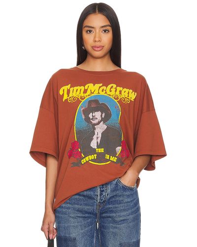 Daydreamer Tim Mcgraw The Cowboy In Me Tシャツ - オレンジ