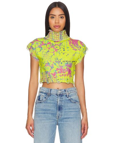 Versace Jeans Couture Knit Cropped Top - ブルー