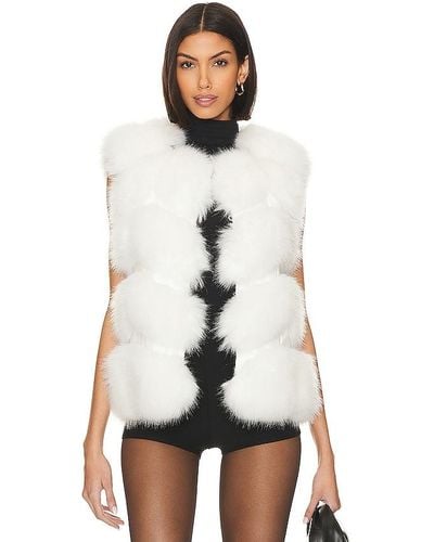 Adrienne Landau Faux Fur Vest - White