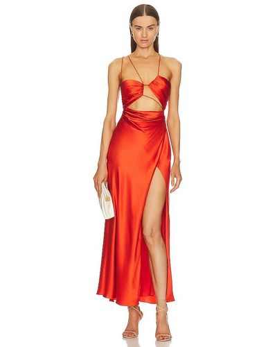 The Sei Asymmetrical Strappy Dress - Red