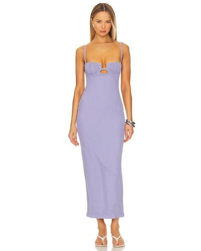 Montce Petal Long Slip Dress - Purple