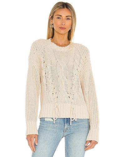 525 Cable Sweater With Lacing - Natural