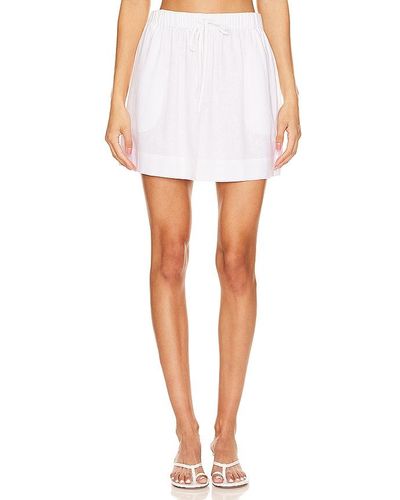 LNA Minifalda de lino mia - Blanco