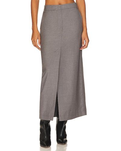 Remain Long Suiting Skirt - Brown
