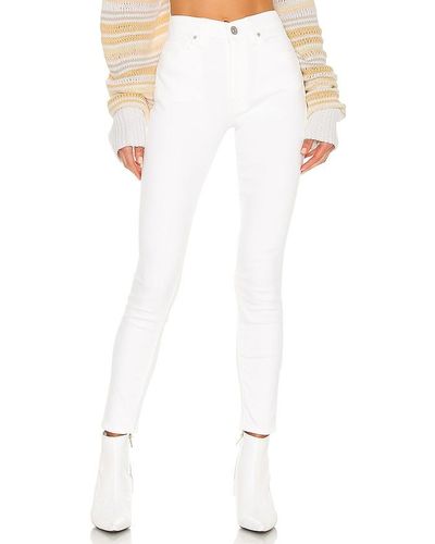 Hudson Jeans Barbara High Waist Super Skinny Ankle - White