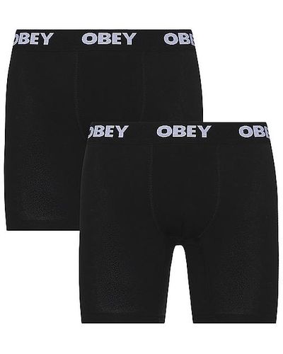 Obey Established Works 2 Pack Boxer Briefs - Black