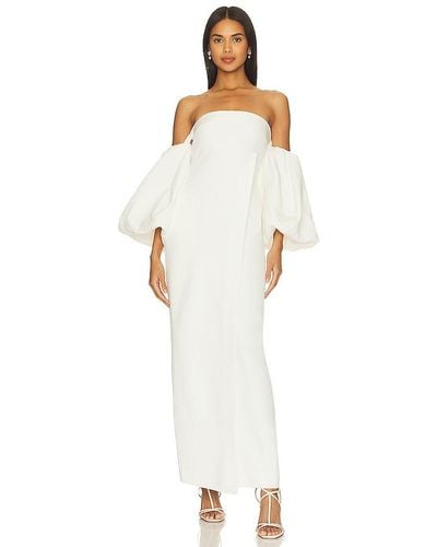Shona Joy Puff Sleeve Column Maxi Dress - White