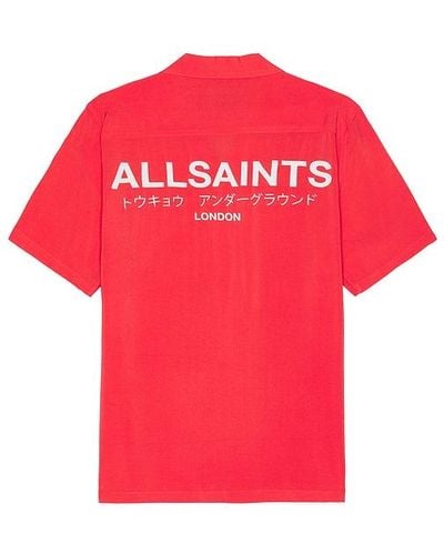 AllSaints Underground Short Sleeve Shirt - Red