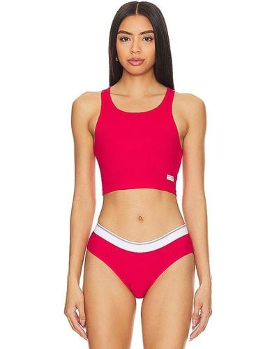 Alexander Wang Cropped Racer Tank - Red