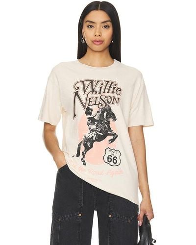 Daydreamer Willie Nelson Route 66 Weekend Tee - Natural