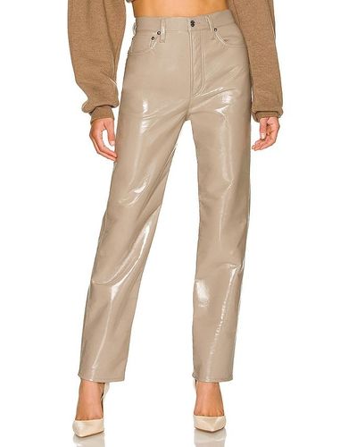 Agolde Recycled Leather 90's Pinch Waist - Natural