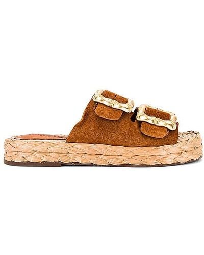 SCHUTZ SHOES Enola Rope Flat Sandal - Brown