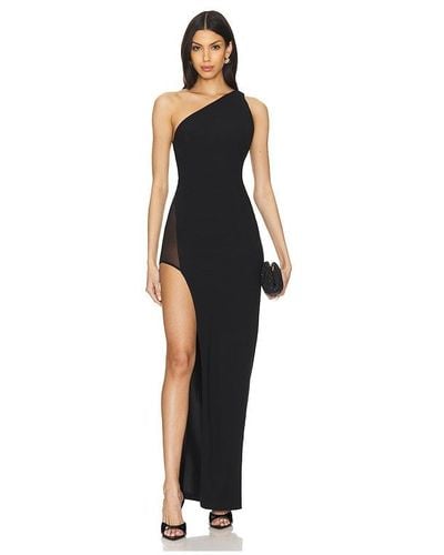 The Sei Curve Gown With Mesh Inset - Black