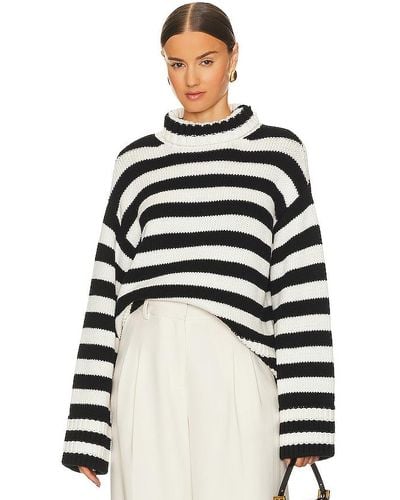 L'academie Stellan Striped Sweater - White