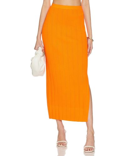 FRAME Mixed Rib Cutout Skirt - オレンジ