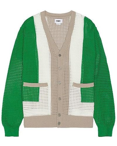 Obey Anderson 60's Cardigan - Green