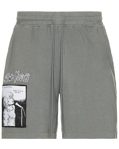 Pleasures X sonic youth singer shorts - Gris