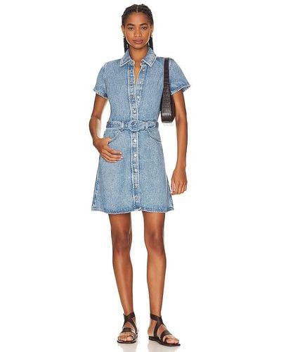 7 For All Mankind ROBE CLASSIQUE MANCHES COURTES - Bleu