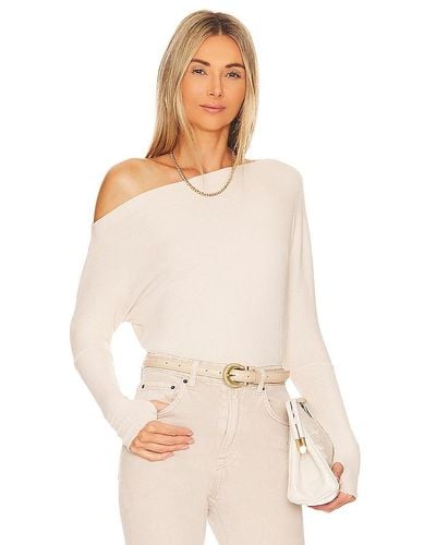 Enza Costa PULL KNIT SLOUCH TOP - Blanc