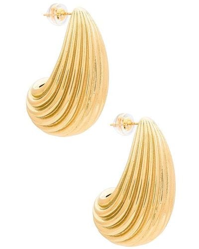 Amber Sceats Ribbed Hoop Earring - Metallic