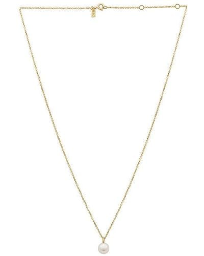 EF Collection Pearl Ball Drop Necklace - Yellow