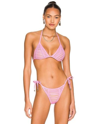 Beach Bunny Hard Summer Triangle Bikini Top - Pink