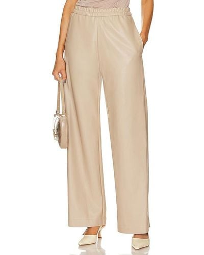 Enza Costa Soft Leather Straight Leg Pant - Natural