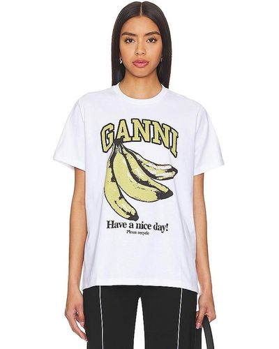 Ganni Banana Relaxed T-shirt - White