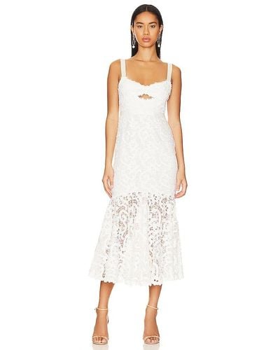 Saylor Lesli Midi Dress - White