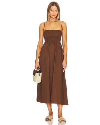 Faithfull The Brand Marieka Midi Dress - Brown