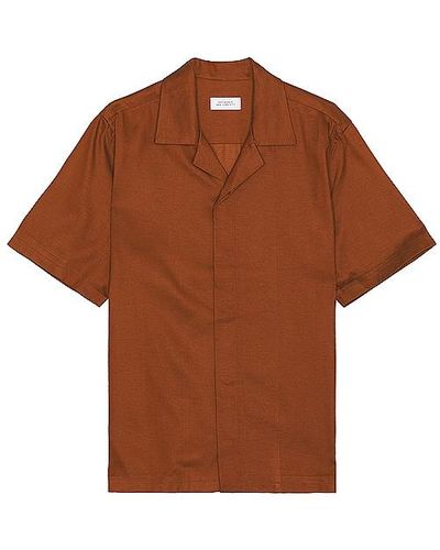 Saturdays NYC York Camp Collar Short Sleeve Shirt - Brown