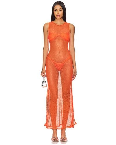 ViX Twist Long Cover Up Dress - Orange