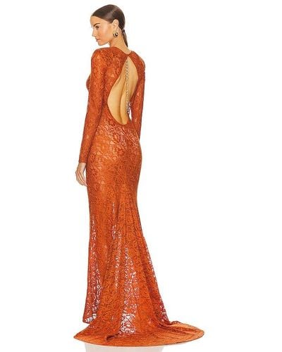 Bronx and Banco Electra Lace Gown - Orange