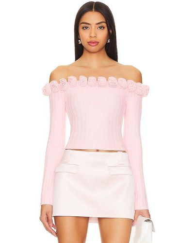 MAJORELLE Jalin Rosette Sweater - Pink