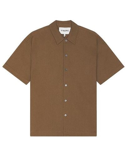 FRAME Waffle Textured Shirt - Brown