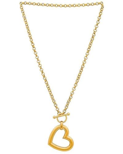 Amber Sceats Oversized Heart Chain Necklace - Metallic