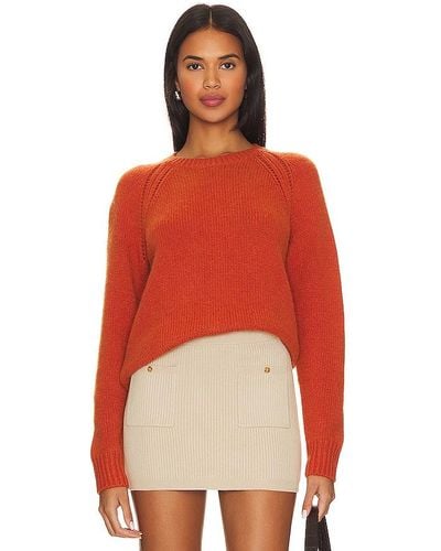 Autumn Cashmere Relaxed Open Raglan Crew Neck - Red