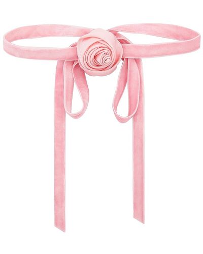 Lele Sadoughi Silk Rosette Ribbon Choker - ピンク