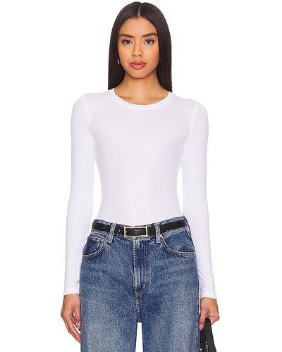 FAVORITE DAUGHTER The Ribbed Long Sleeve Top - White