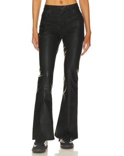 Hudson Jeans Barbara Faux Leather High Rise Flare - Black