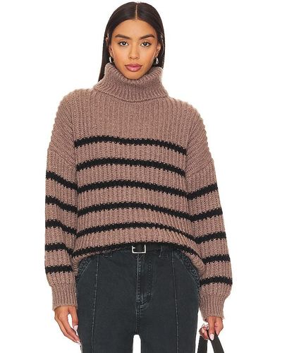 Line & Dot Ariel Jumper - Brown