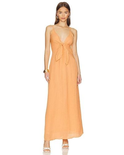 Faithfull The Brand Verona Midi Dress - Orange