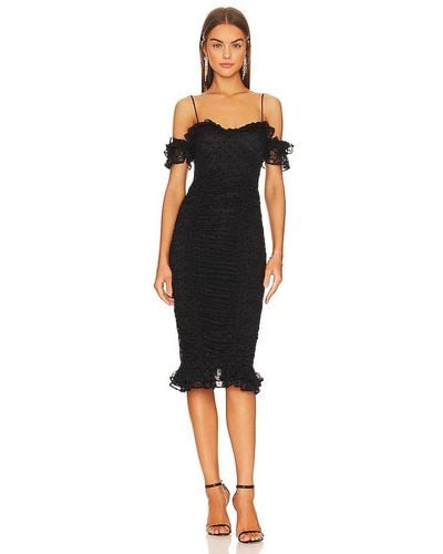 MAJORELLE Clare Lace Midi Dress - Black