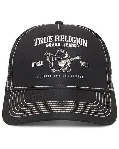 True Religion Buddha Logo Trucker Hat - Black