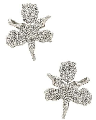 Lele Sadoughi Crystal Small Paper Lily Earrings - White