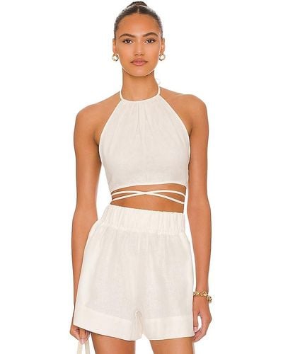 L'academie Comilly Halter Top - White