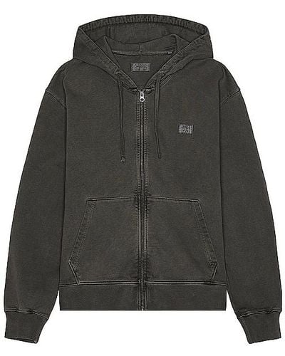 Saturdays NYC Canal Pigment Dyed Zip Hoodie - Black